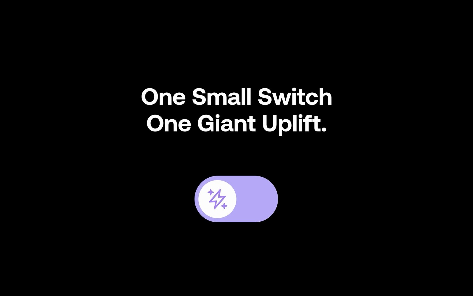 A frame from Primer's video: One Small Switch, One Giant Uplift, above a purple toggle switch
